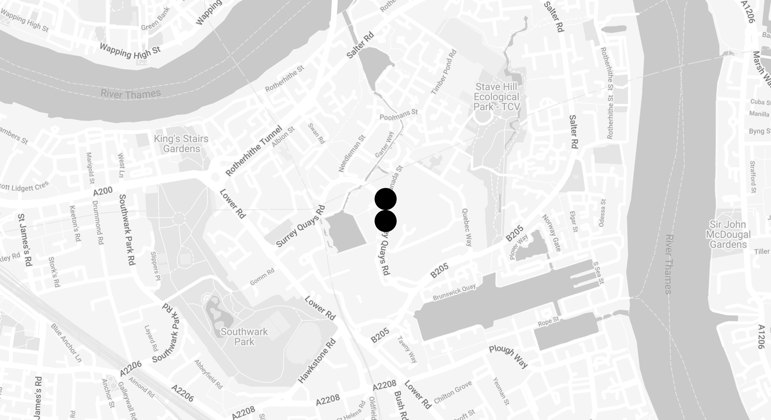 Map showing Printworks location